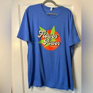 Blue Flower Power Cannabis Co Tee - NWOT
